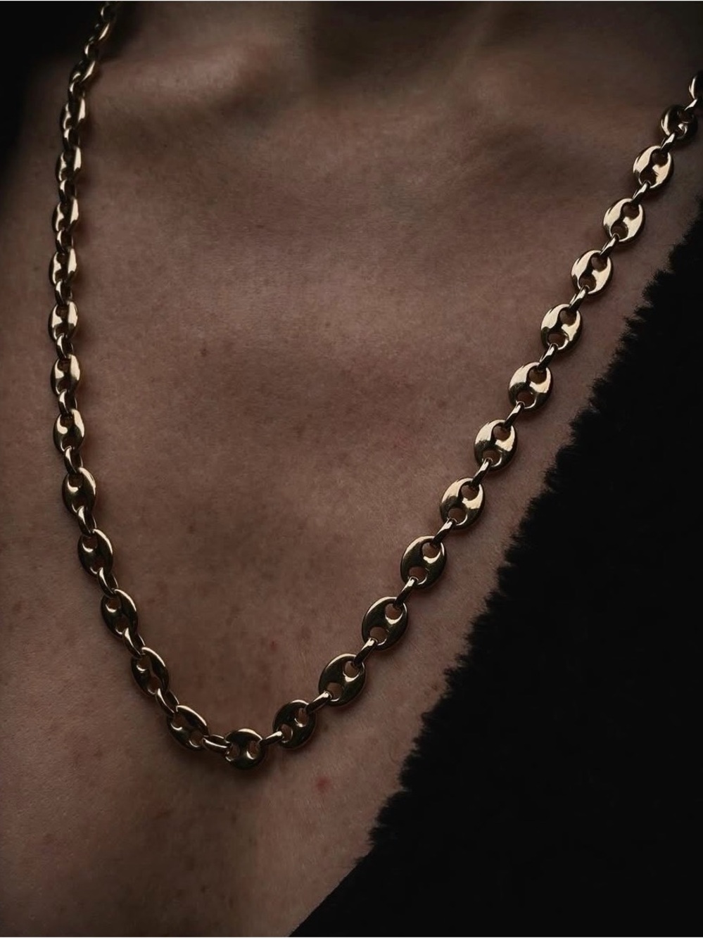 Vintage 18K Solid yellow gold Marine link chain